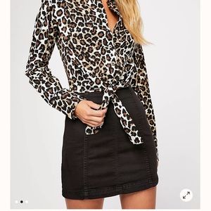 FREE PEOPLE black jean skirt